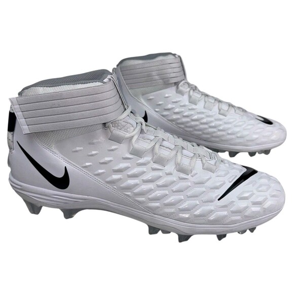 Nike Mens Size 18 Football Cleats White Black Force Savage Pro 2 Mid AH4000-100 - Picture 3 of 8
